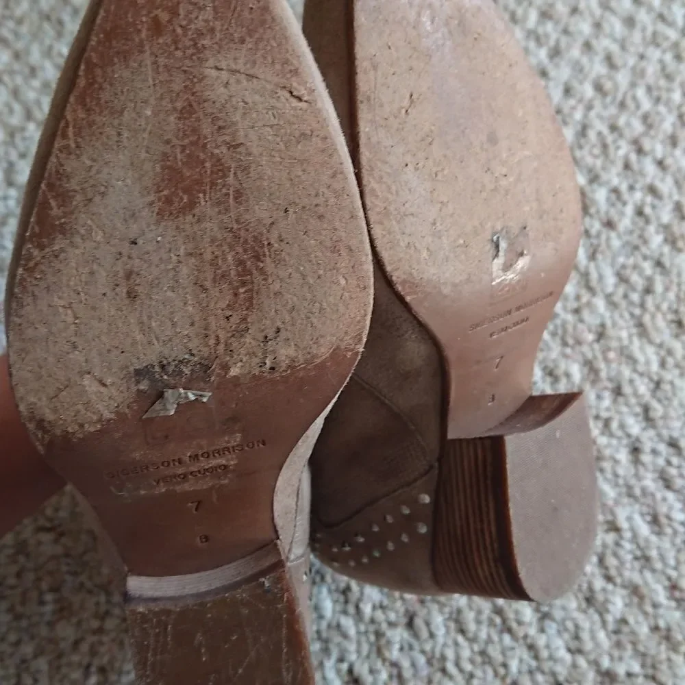 SIGERSON MORRISON Suede Whipstitch Trim Western Boots size 7